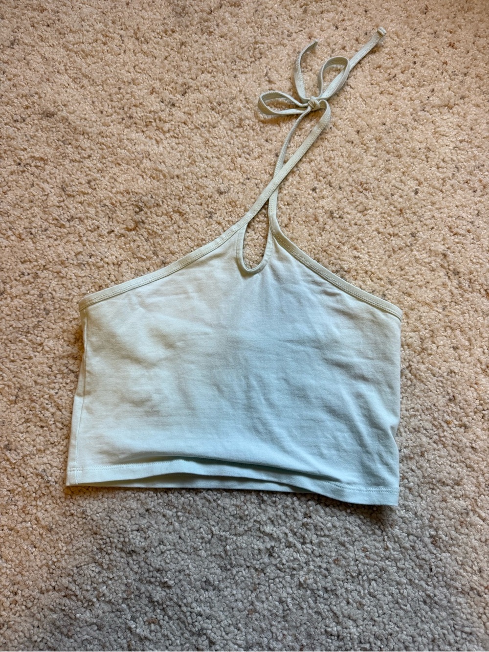 Sunday Best One-Shoulder Halter Crop Top - Mint